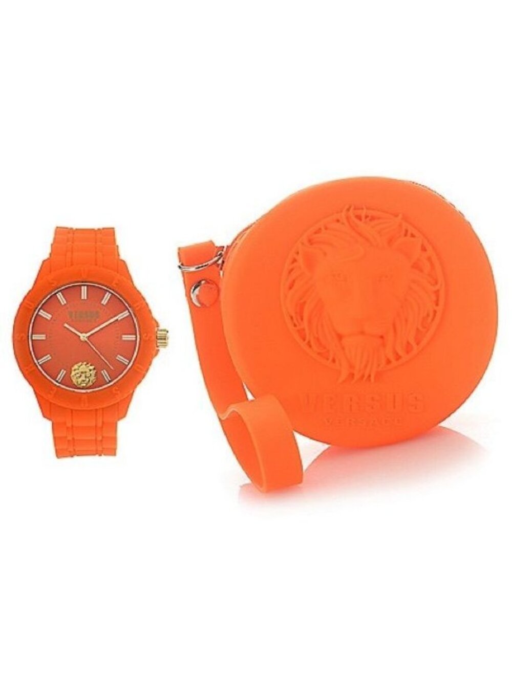 Versus Versace Orange Luxury Fire Island Silicon 39mm Watch and Wristlet NWT - Picture 4 of 16